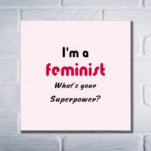Feministisk supermakt rosa typografi poster