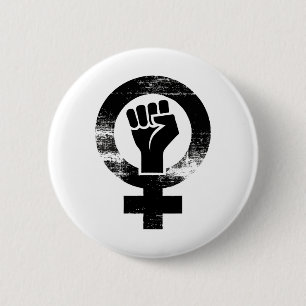 Feministisk svart hand - lårsymbol Resistera Fist Knapp