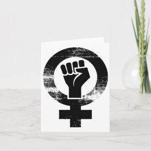 Feministisk svart hand - lårsymbol Resistera Fist Kort