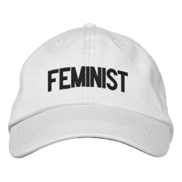 Feministisk svart, vit modern, djärv broderad keps