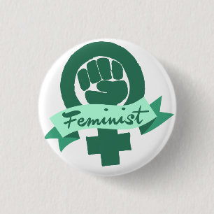 Feministisk symbol i bröstet knapp
