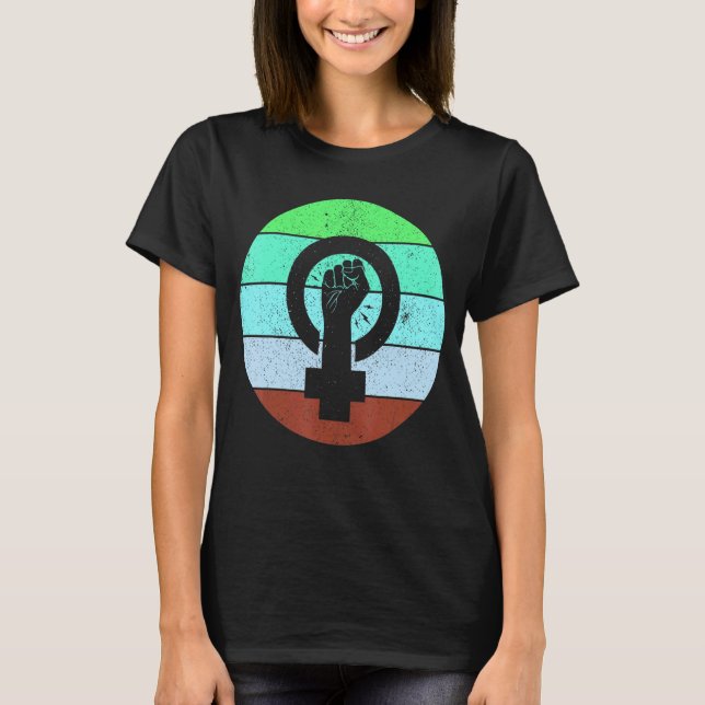Feministisk symbol Kvinnlig jämställdhet ökad makt T Shirt (Framsida)
