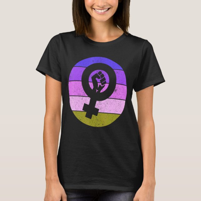 Feministisk symbol Kvinnlig jämställdhet Styrka Cu T Shirt (Framsida)