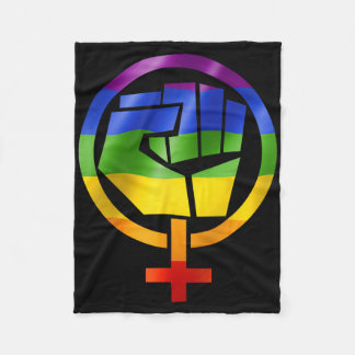 Feministisk symbol Lgbt Resistant Pride Fist regnb Fleecefilt