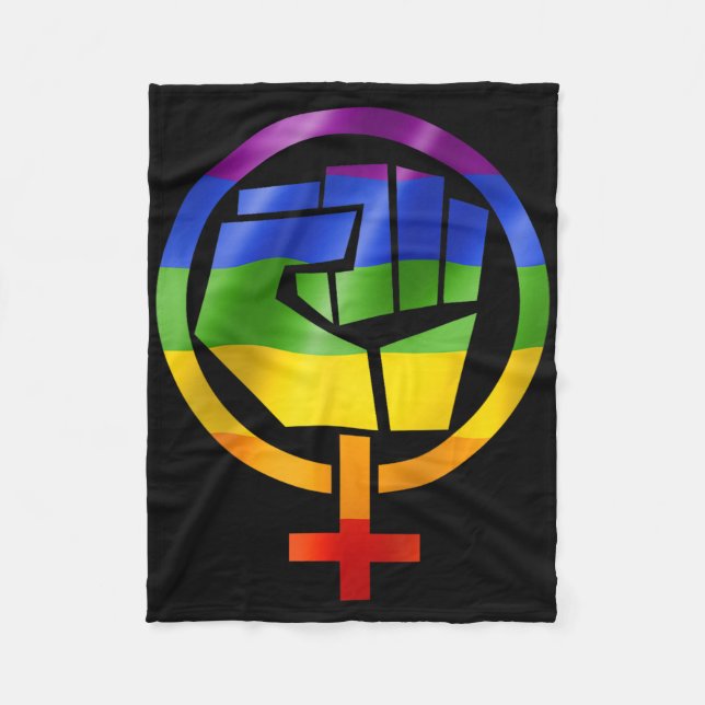Feministisk symbol Lgbt Resistant Pride Fist regnb Fleecefilt (Framsidan)