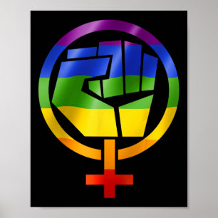 Feministisk symbol Lgbt Resistant Pride Fist regnb Poster