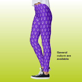 Feministisk symbol mönster modern lila leggings