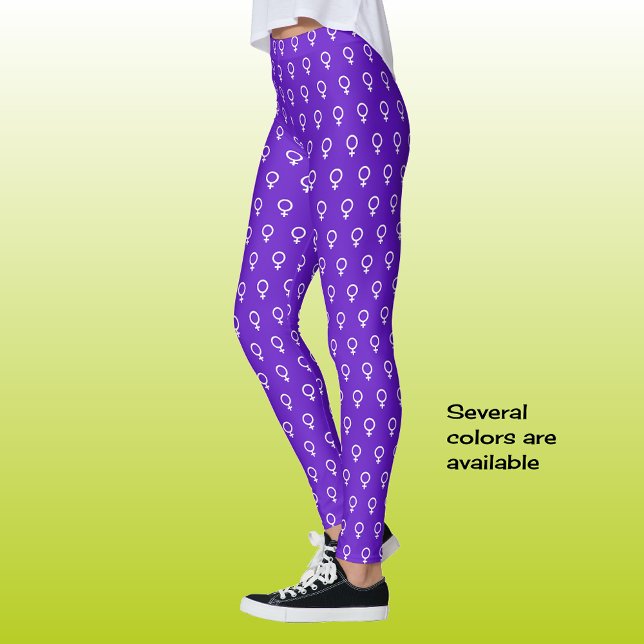 Feministisk symbol mönster modern lila leggings (Skapare uppladdad)