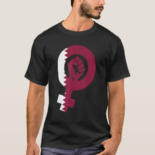 Feministisk symbol Qatar-Flagga T Shirt