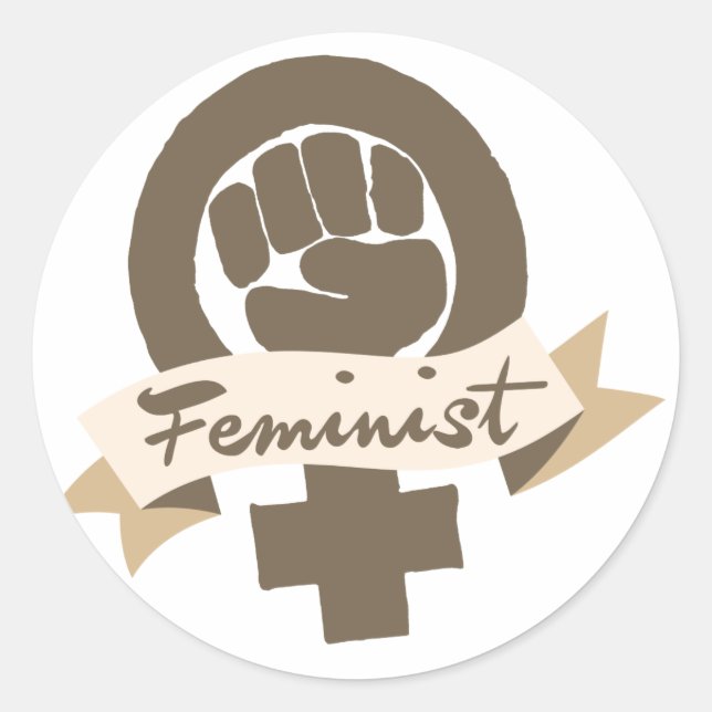 Feministisk symbol runt klistermärke (Framsida)