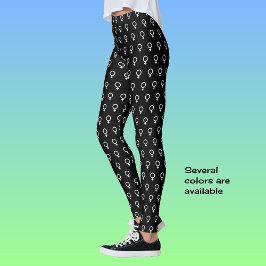 Feministisk symbol svart vit leggings