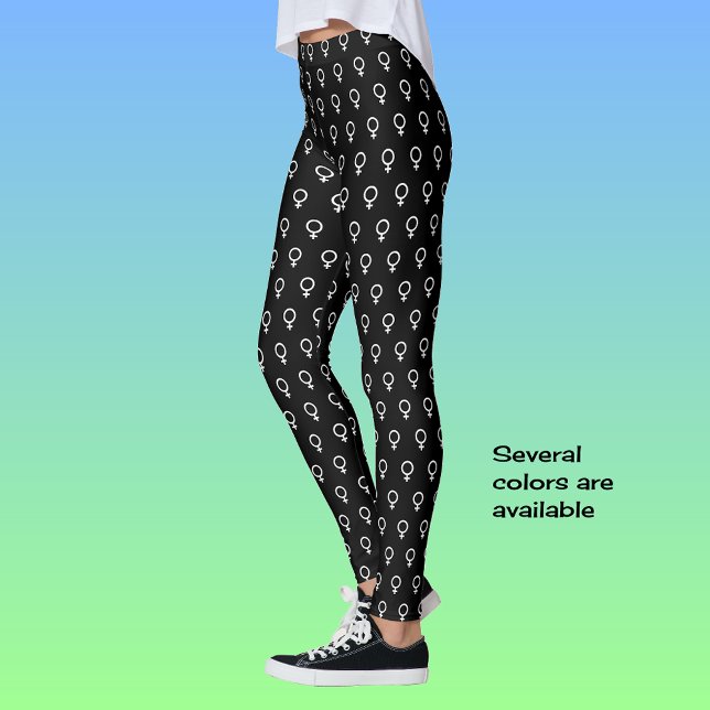 Feministisk symbol svart vit leggings (Skapare uppladdad)