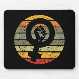 Feministisk symboldesigna Retro-Vintage 70 s 90 s Musmatta