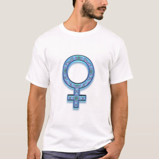 Feministisk T-tröja: Feministiskt symbol, mönstrad Tee Shirt