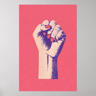 Feministisk väggkonst Djärkt rosa kvinnlig empower