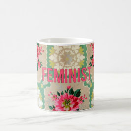 Feministisk vintagetapetmugg kaffemugg