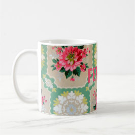 Feministisk vintagetapetmugg kaffemugg