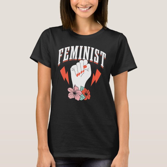Feministiska kvinnor Höger Kvinnor flickor flickor T Shirt (Framsida)