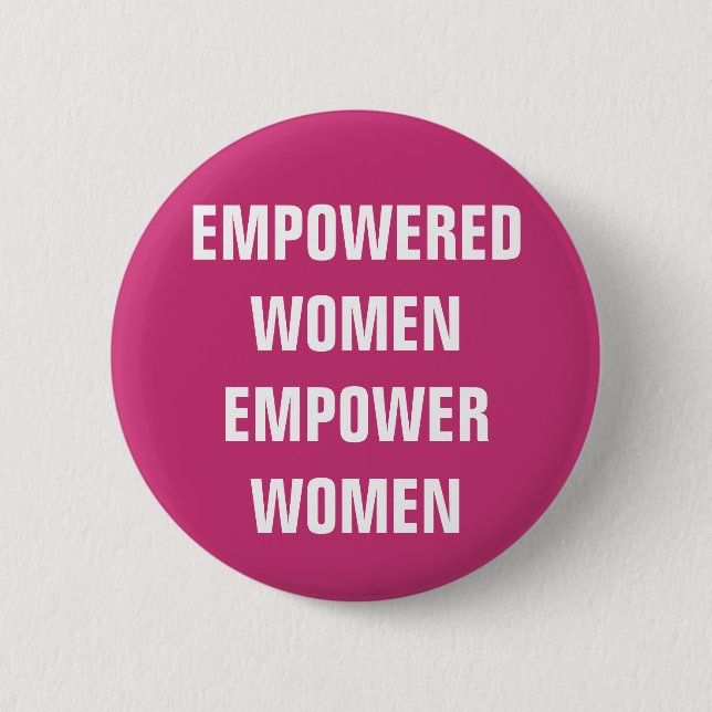 feministiska rosor och vit bemyndigade kvinnor knapp (Framsida)