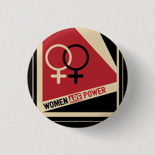 Feministiska symboler Kvinnor är röda och svarta Knapp