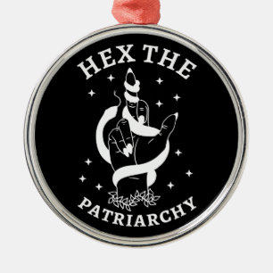 Feministiskt beck - hex för patriarkin III Julgransprydnad Metall
