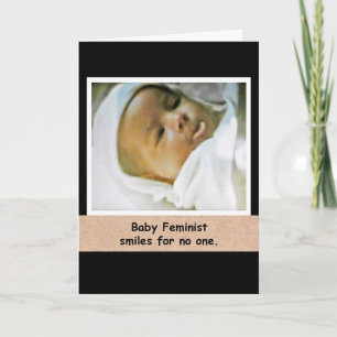 Feministiskt hälsningskort i baby kort