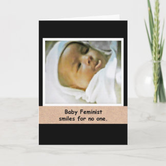 Feministiskt hälsningskort i baby kort