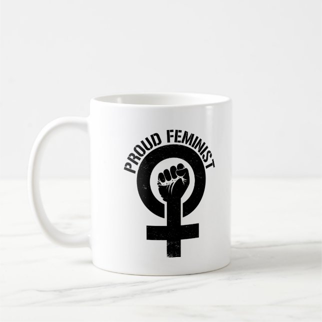 Feministiskt motstånd - stolt feminist -- kaffemugg (Vänster)