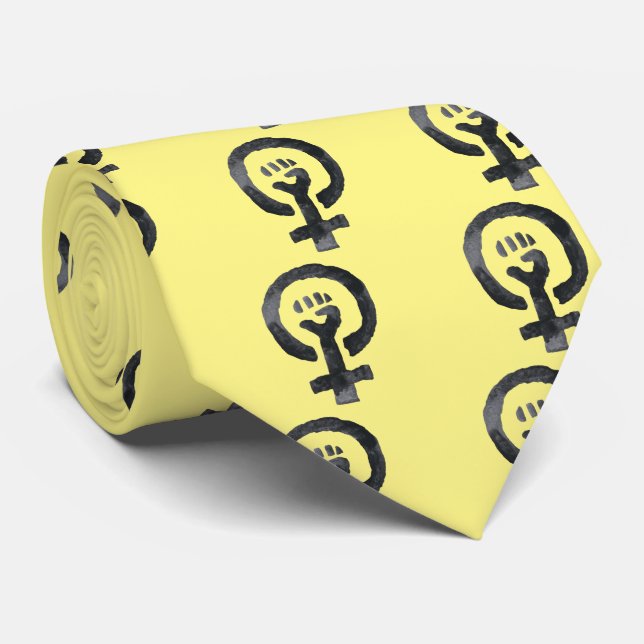 Feministiskt nävesymbol slips (Rullad)