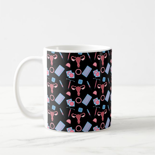 Feministiskt preventivmönster kaffemugg (Vänster)