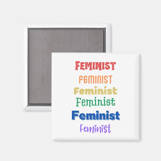 feministiskt pride "kvinnlig marsch" magnet (Front/Back)