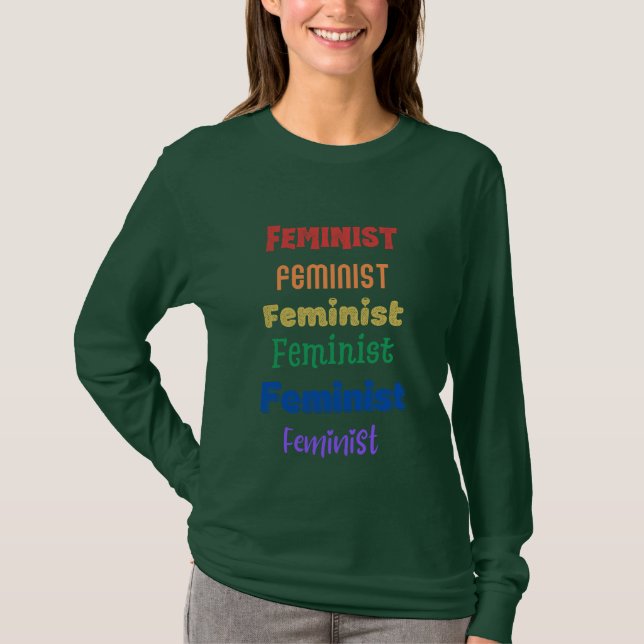 feministiskt pride - långärmad t shirt (Framsida)