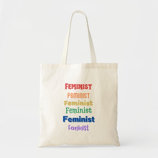 feministiskt pride - roligtens typsnitt - påse tygkasse (Framsidan)