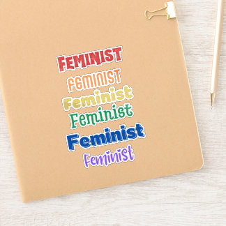 feministiskt pride - roligtens typsnitt - transpar klistermärken