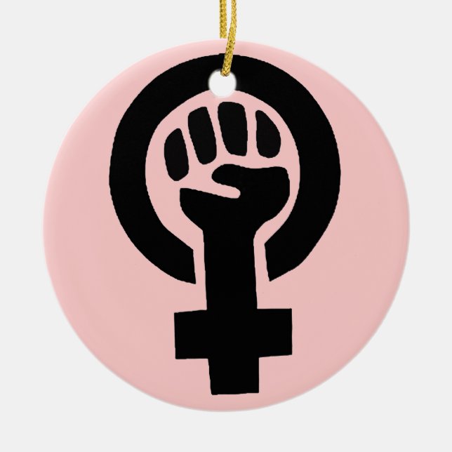 Feministiskt symbol julgransprydnad keramik (Framsidan)