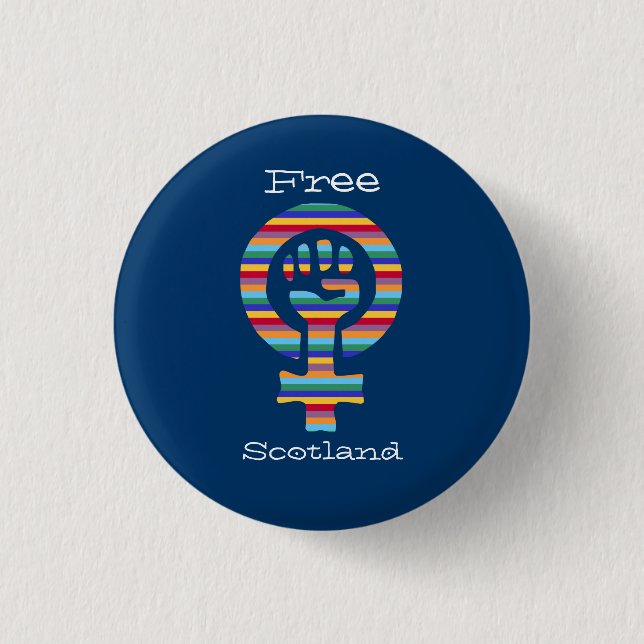 Feministiskt symbol Pinback Indy för skotsk Knapp (Framsida)