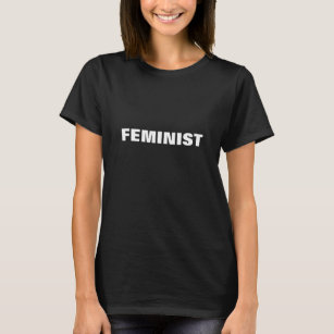"feministiskt" vitt brev - svart bakgrund t shirt