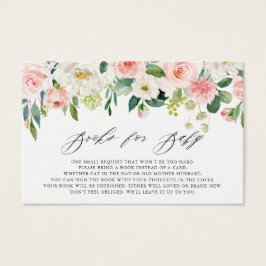 Feminskt vattenfärgspersikofärgat Blommigt Bokar f Visitkort