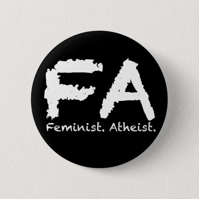 Feminst. Atheist. Knapp (Framsida)