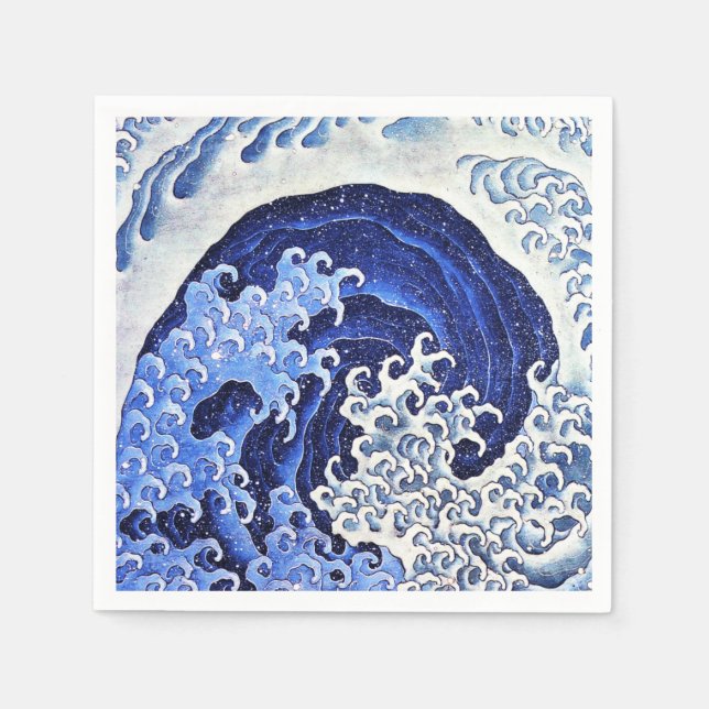 Feminvåg av Hokusai Pappersservett (Framsidan)