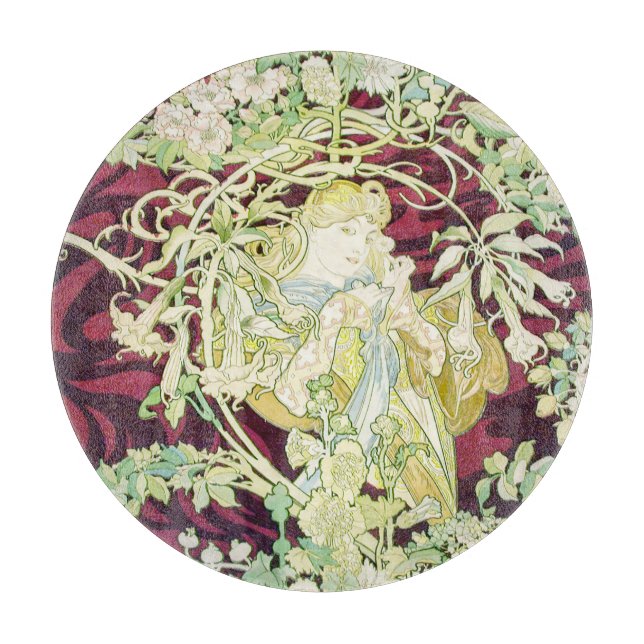 Femme à marguerite - Mucha daisy textilrepro (Framsidan)