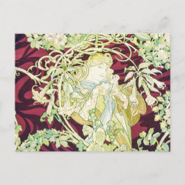 Femme à marguerite - Mucha textilrepro jul Helg Vykort