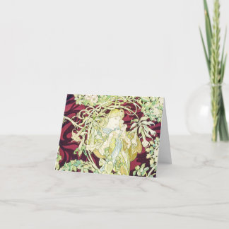 Femme à marguerite - Mucha textilrepro jul Helgkort