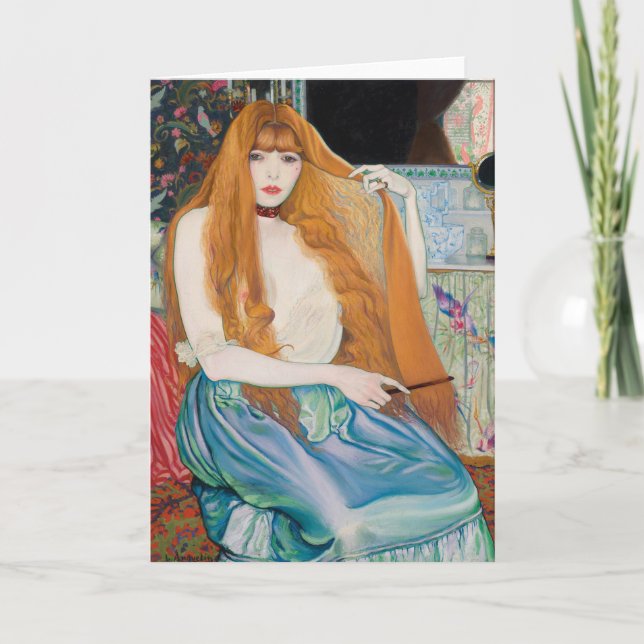 Femme a som toalett av Louis Anquetin Tack Kort (Framsida)