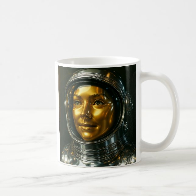 Femme astronaute 3d kaffemugg (Höger)