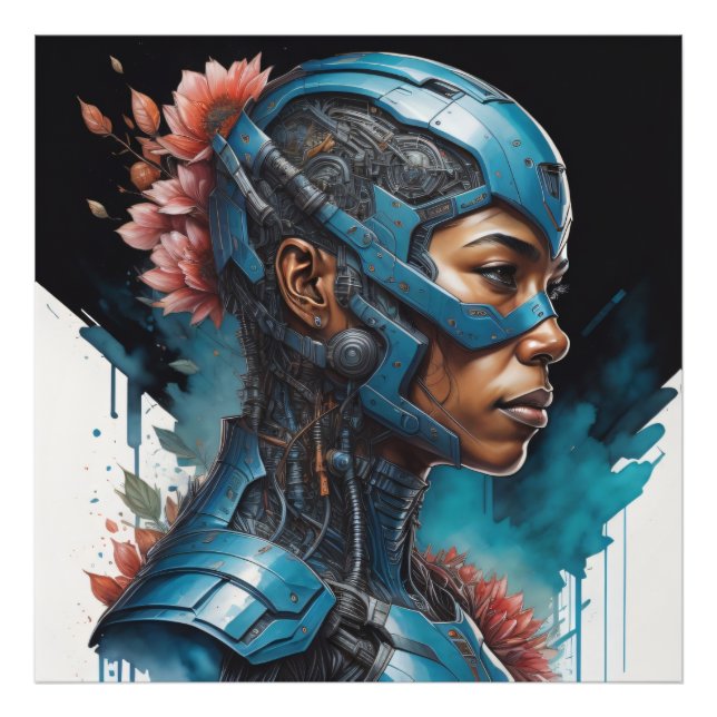 Femme cyborg fototryck (Framsidan)