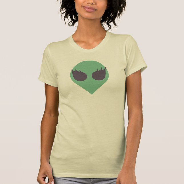 Femme Eyelashed främmande Head utslagsplats T-shirt (Framsida)