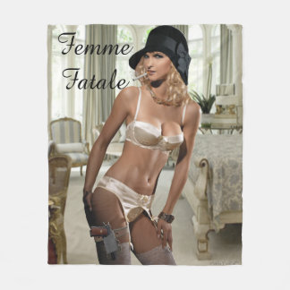 Femme Fatale 1920-talet - Rökning och vapen Fleecefilt