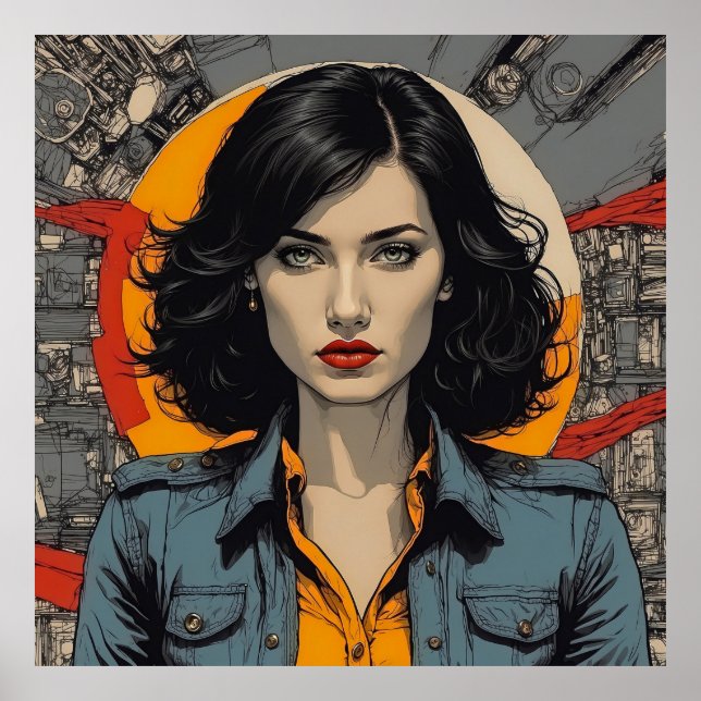 Femme Fatale Elegance: Noir Chic Poster (Framsidan)