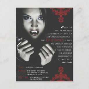 Femme Fatale halloween festinbjudan Inbjudningar